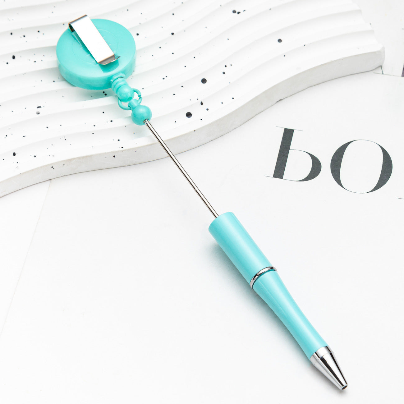 Wholesale 2pcs Beadable Pens Retractable Buckle Plastic Easy Pull Buckle Ballpoint Pen